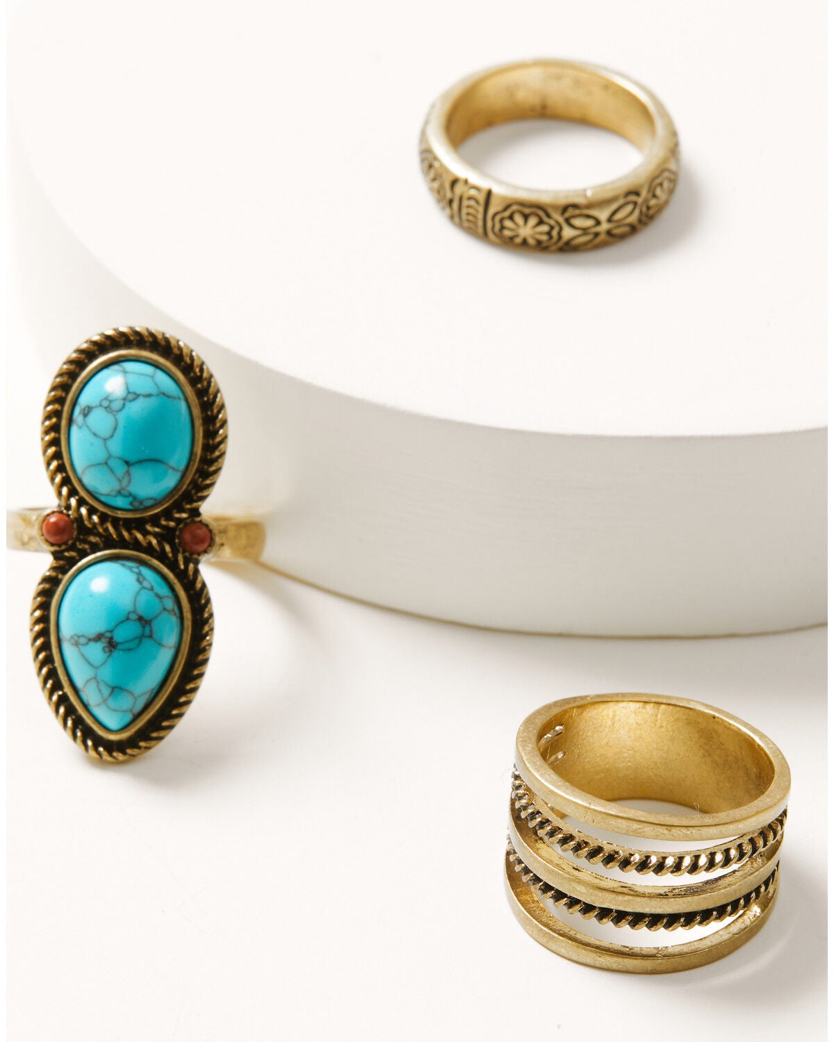 Image #5 - Shyanne Women's Golden Skyland Statement Ring Set - 3 Piece, Gold, hi-res
