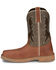 Image #3 - Justin Men's Stampede Bolt Pull On Western Work Boots - Nano Composite Toe, Brown, hi-res