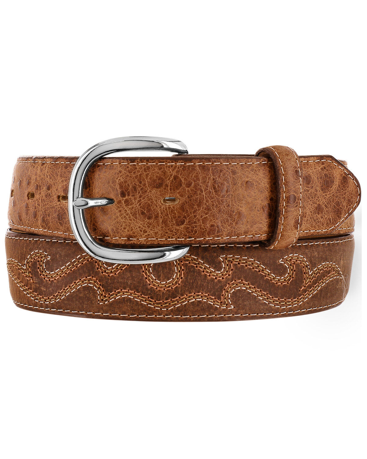 Image #1 - Tony Lama Men's Durmont Ostrich Print Western Belt, , hi-res