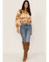 Talisman Women's Malicon Floral Print Puff Sleeve Crop Top, Multi, hi-res