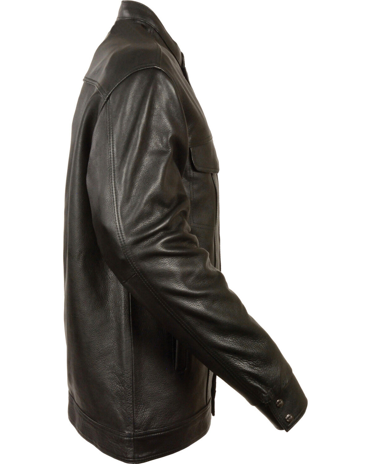 Image #2 - Milwaukee Leather Men's Black Club Style Shirt Jacket, Black, hi-res