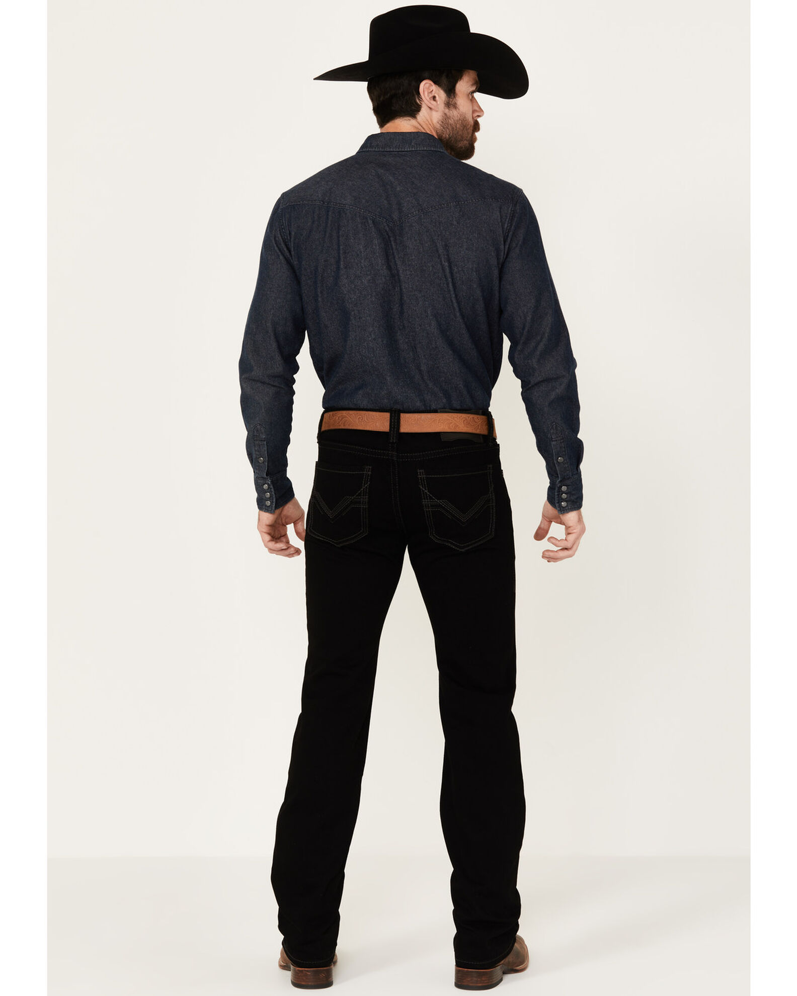 Black cowboy jeans top