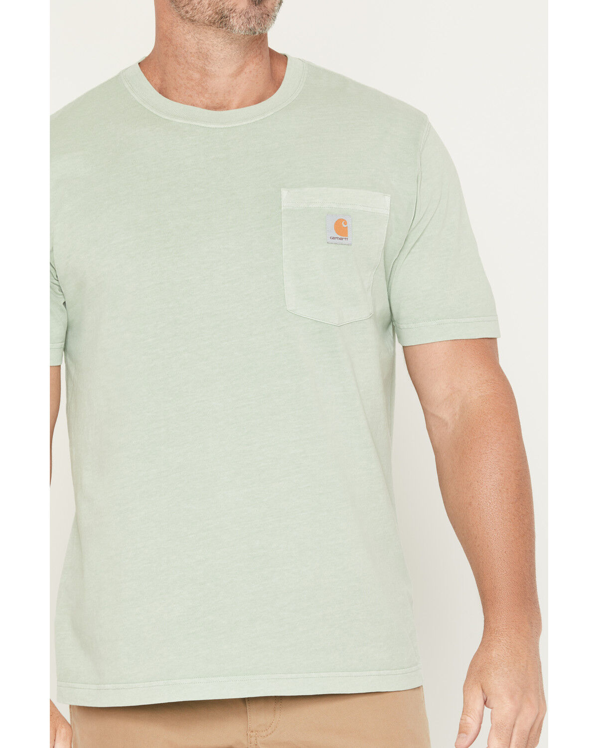 Image #3 - Carhartt Men's Relaxed Fit Lightweight Short Sleeve Pocket Work T-Shirt, Seafoam, hi-res