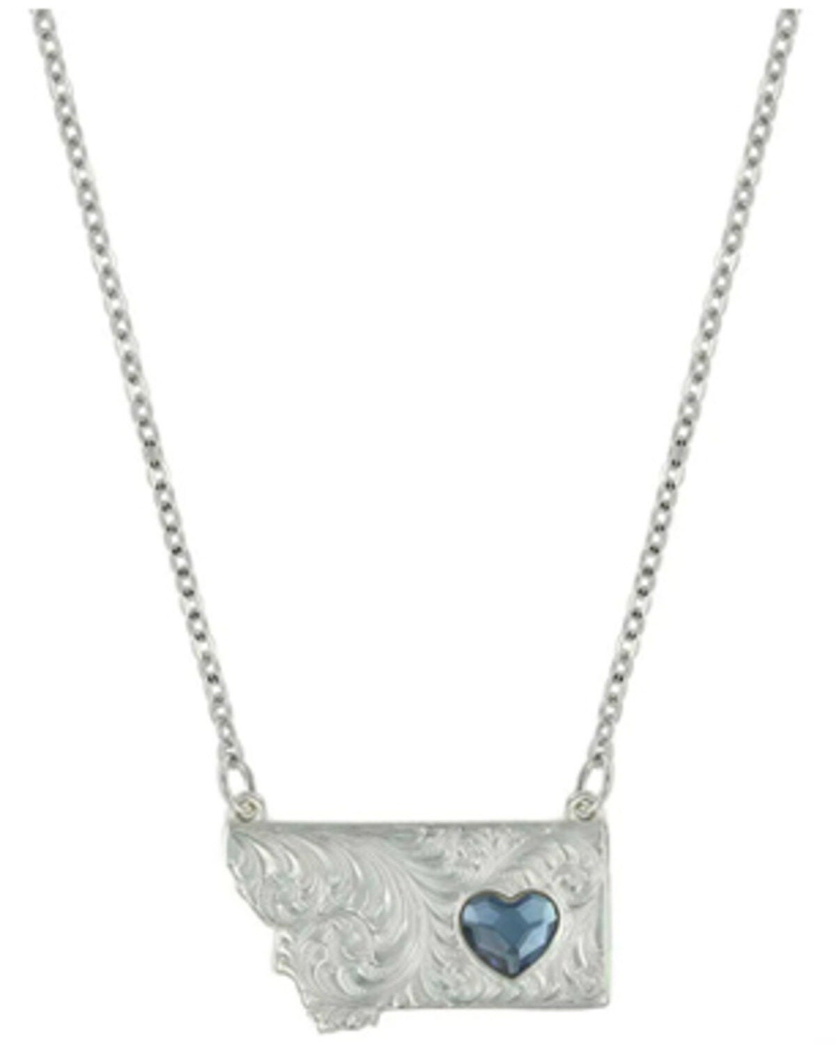 Montana Silversmiths Women's Montana Big Sky Love Heart Necklace, Silver, hi-res