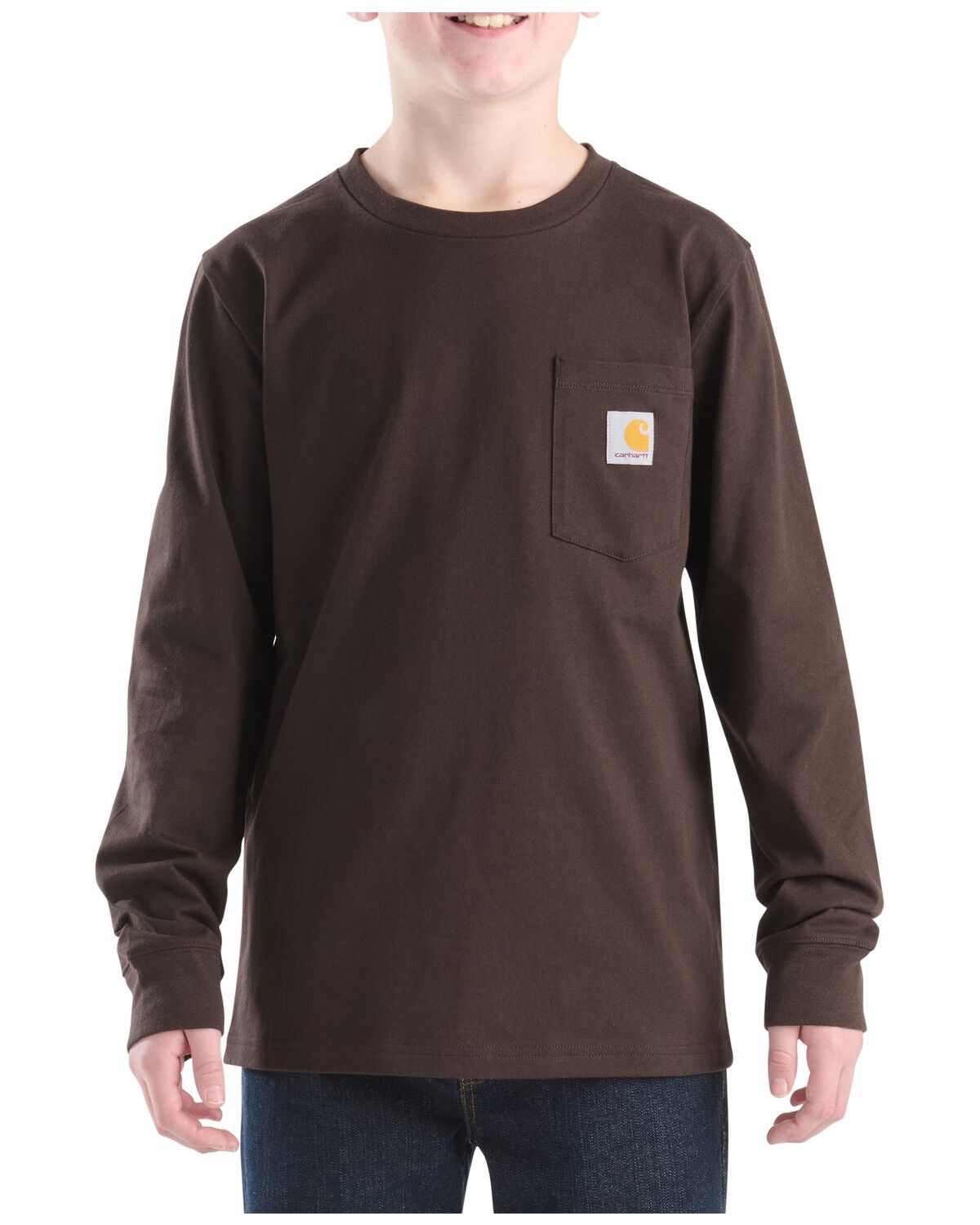 Image #2 - Carhartt Boys' C Graphic Long Sleeve Pocket T-Shirt, Black, hi-res