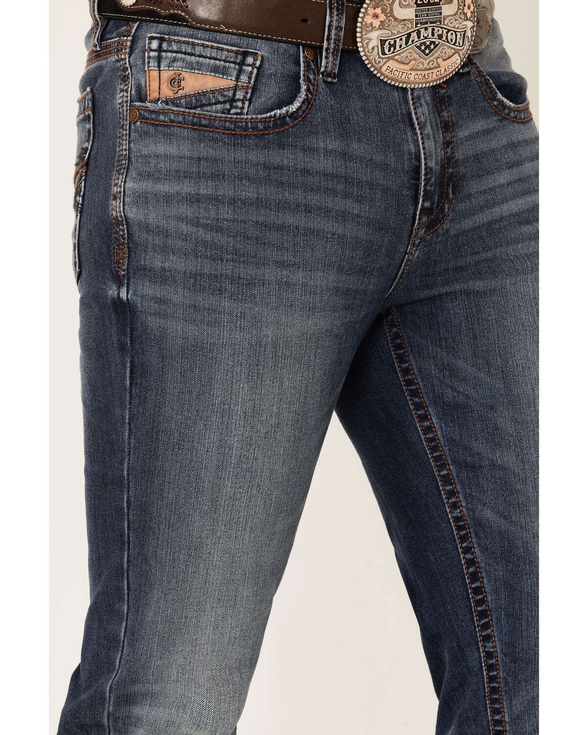 Image #2 - Cody James Core Men's Yuma Wash Wyatt Slim Bootcut Performance Stretch Denim Jeans, Blue, hi-res