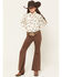 Image #1 - Shyanne Girls' Pull-On Flare Stretch Denim Jeans, Brown, hi-res