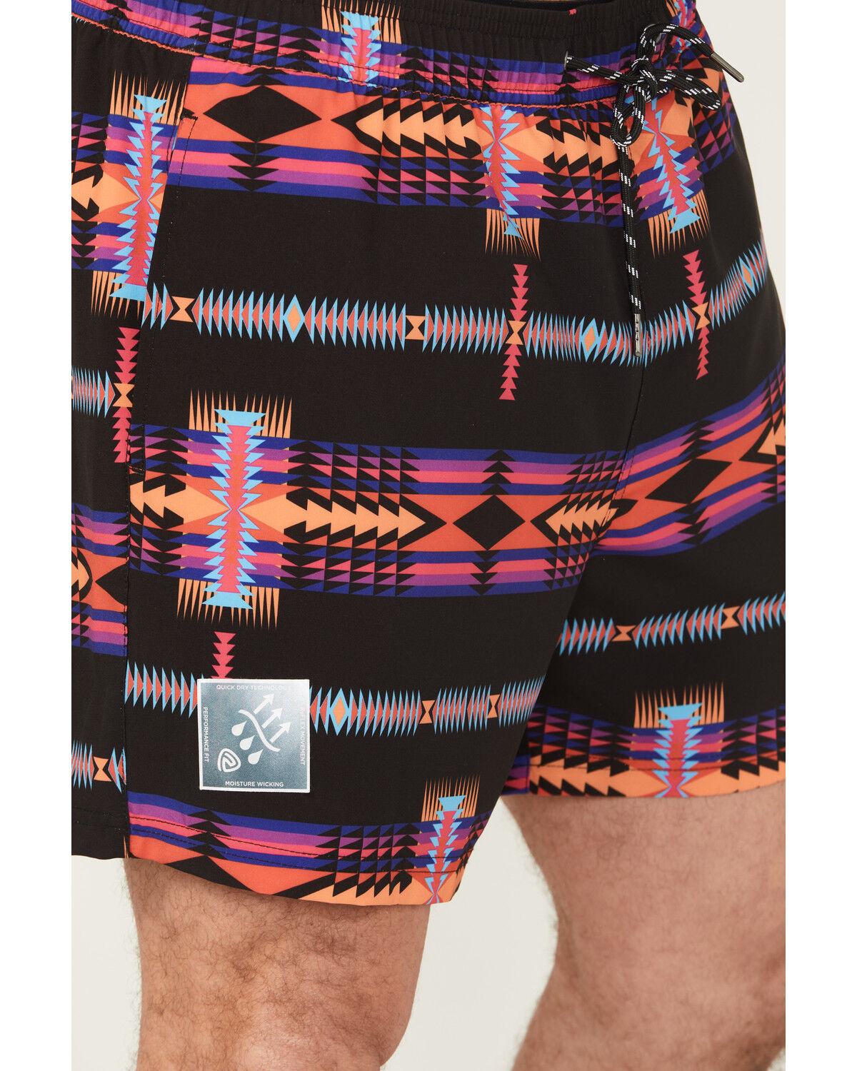 Image #2 - Rock & Roll Denim Men's Southwestern Print Stretch Board Shorts, Black, hi-res