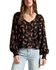 Image #1 - Saltwater Luxe Women's Nera Floral Print Long Sleeve Blouse, Black, hi-res
