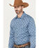 Image #2 - Rock & Roll Denim Men's Medallion Print Long Sleeve Snap Western Shirt, Blue, hi-res