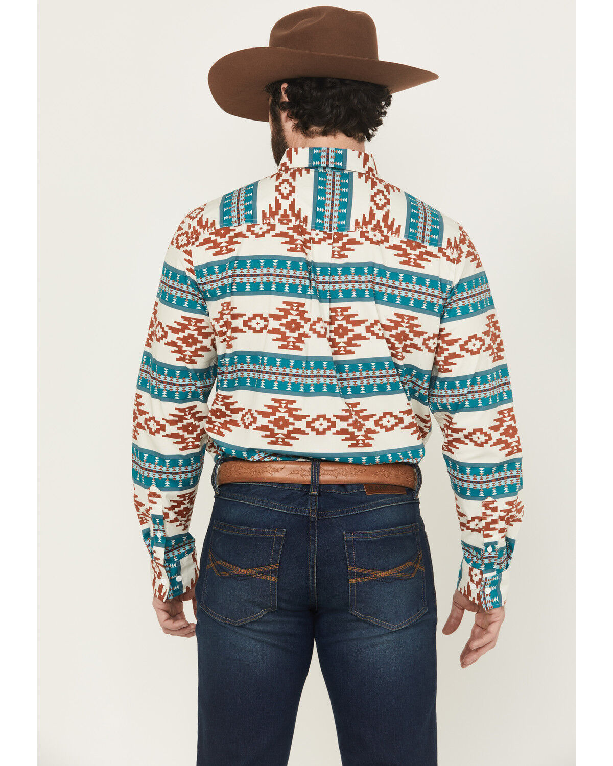 Product Name:  RANK 45® Men's Hansan Southwestern Striped Long Sleeve Button-Down Stretch Western Shirt