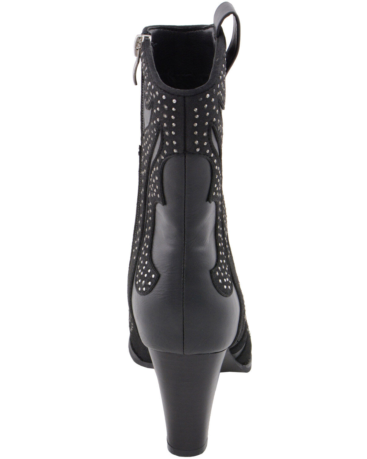 Image #7 - Milwaukee Leather Women's Studded Overlay Western Boots - Round Toe, Black, hi-res