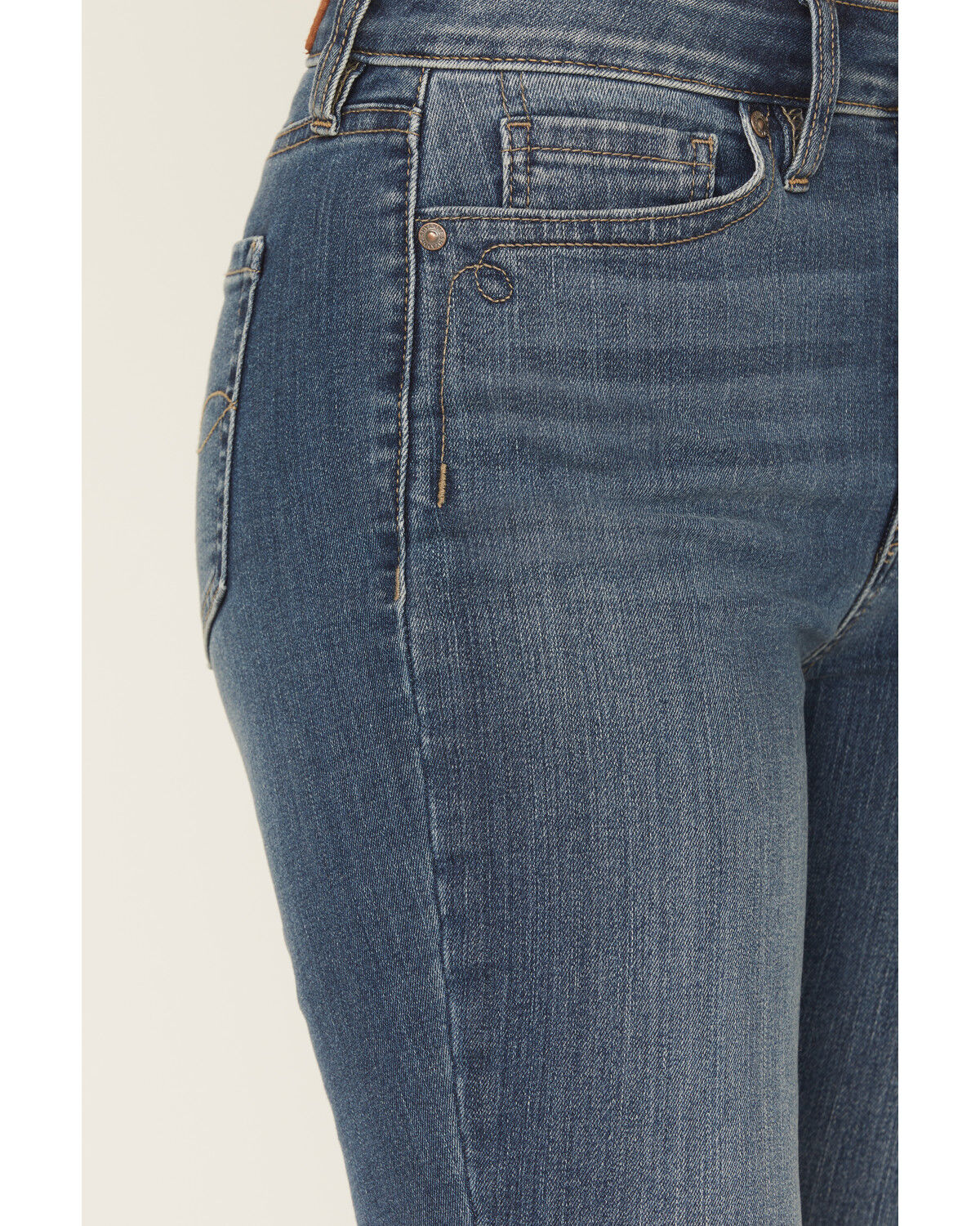 Product Name:  Shyanne Women's Brazos Medium Wash Celest High Rise Bootcut Super Stretch Denim Jeans