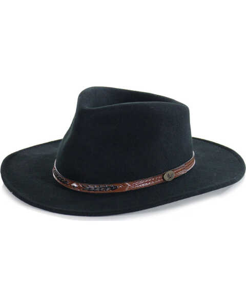 Cody James® Men's Durango Crush Wool Hat, Black, hi-res