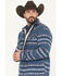 Image #2 - Cody James Men's Benton Sherpa Lined Southwestern Print Flannel Shirt Jacket, Blue, hi-res