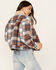 Image #4 - Cleo + Wolf Women's Cropped Plaid Print Jacket, Rust Copper, hi-res