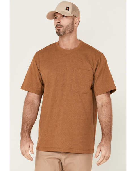 Hawx Men's Rust Copper Force Heavyweight Short Sleeve Work Pocket T-Shirt , Rust Copper, hi-res