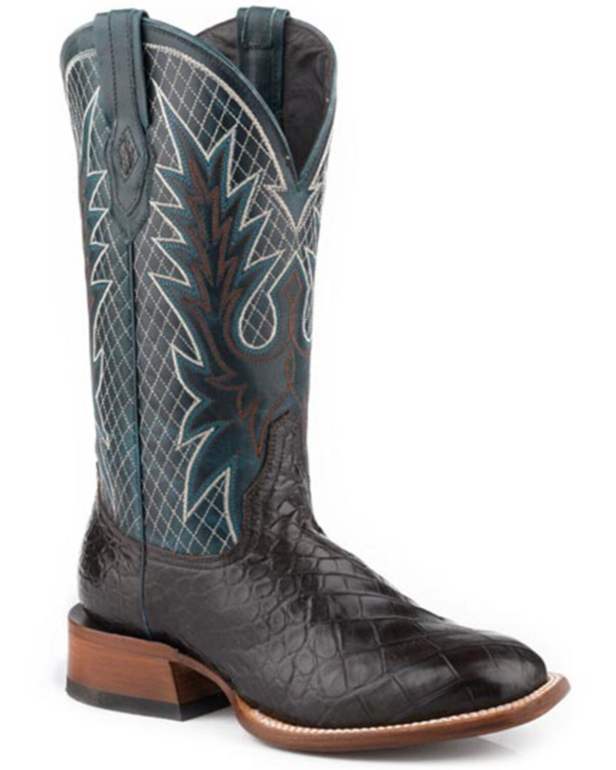 Image #1 - Stetson Men's Exotic Alligator Western Boots - Broad Square Toe, Brown, hi-res