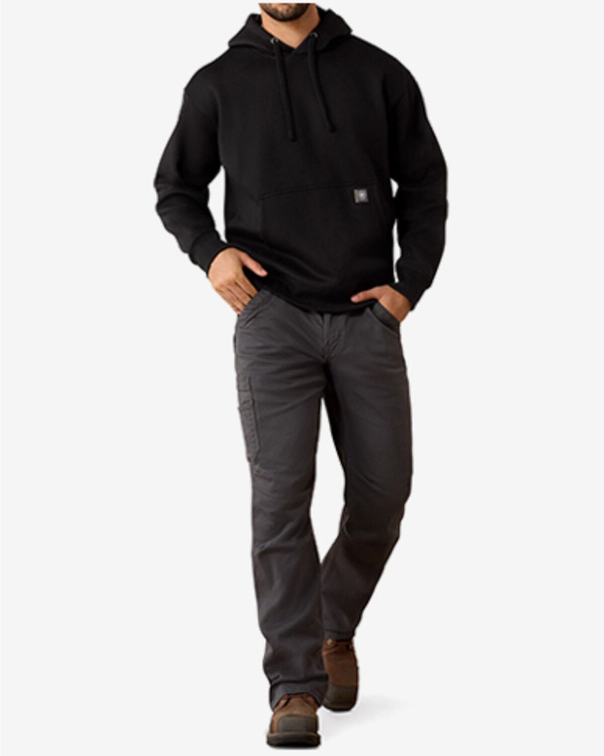 Image #5 - Ariat Men's Rebar Workman Bearded Skull Hoodie, Black, hi-res