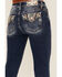 Image #2 - Miss Me Women's Dark Wash Mid Rise Agate Pocket 32" Bootcut Stretch Denim Jeans, Dark Wash, hi-res