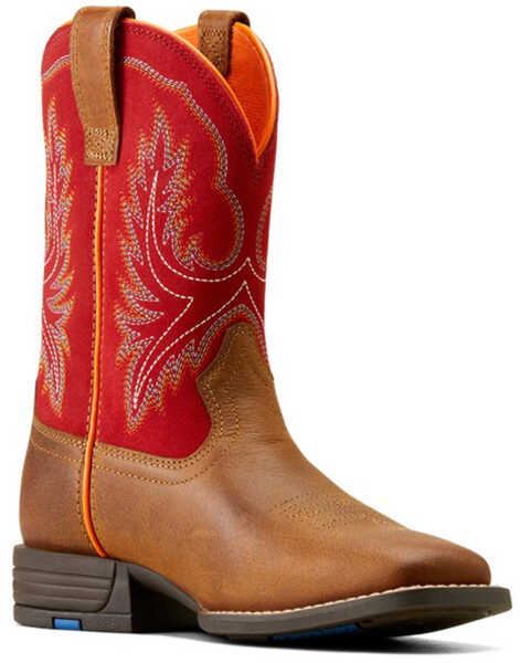 Ariat Boys' Wilder Western Boots - Broad Square Toe , Brown, hi-res