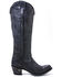 Image #3 - Lane Women's Plain Jane Distressed Round Toe Western Boots, Black, hi-res