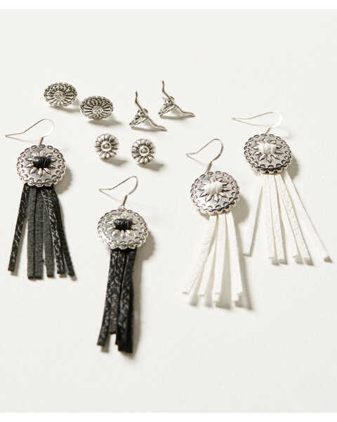 Idyllwind Women's 5-piece Silver Concho & Tassel Decatur Earrings Set, Multi, hi-res