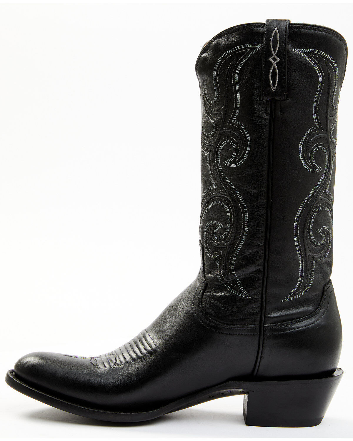Image #3 - Lucchese Men's Cowhide Western Boots - Round Toe, Black, hi-res