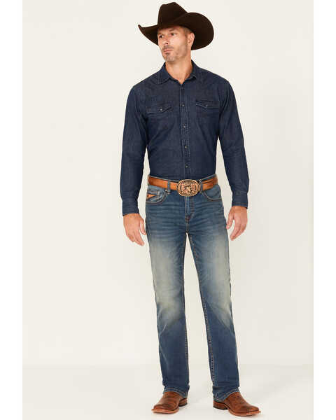 Image #1 - RANK 45® Men's Sidewinder Medium Wash Slim Straight 4-Way Stretch Denim Performance Jeans , Blue, hi-res