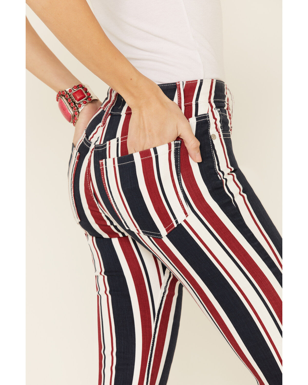 Image #4 - Shyanne Women's American Stripe Flare Leg Jeans, , hi-res