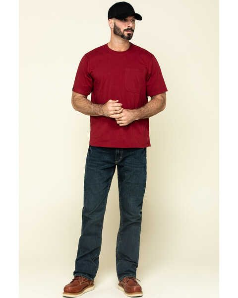 Image #6 - Hawx Men's Red Solid Pocket Short Sleeve Work T-Shirt - Tall , , hi-res