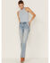 Image #4 - Cleo + Wolf Women's Easy Ribbed Layering Tank Top, Steel Blue, hi-res