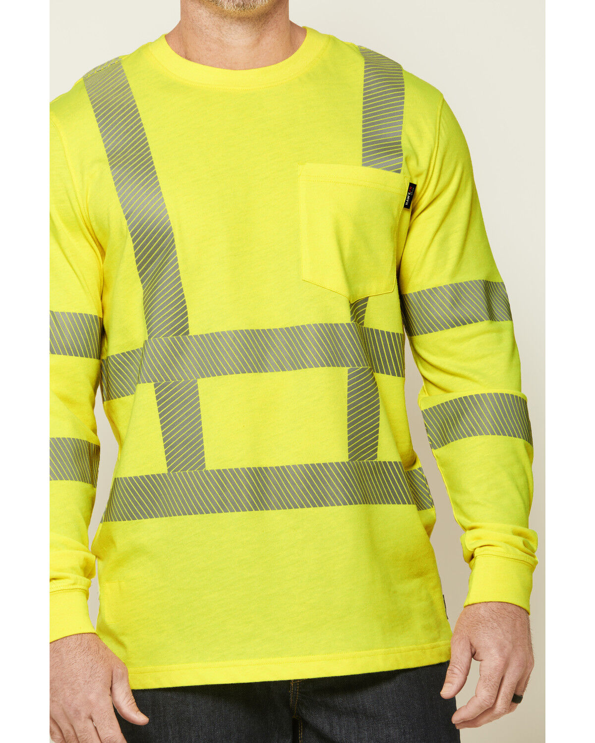 Image #2 - Hawx Men's FR Hi-Vis Lumos Long Sleeve Work Shirt, Yellow, hi-res