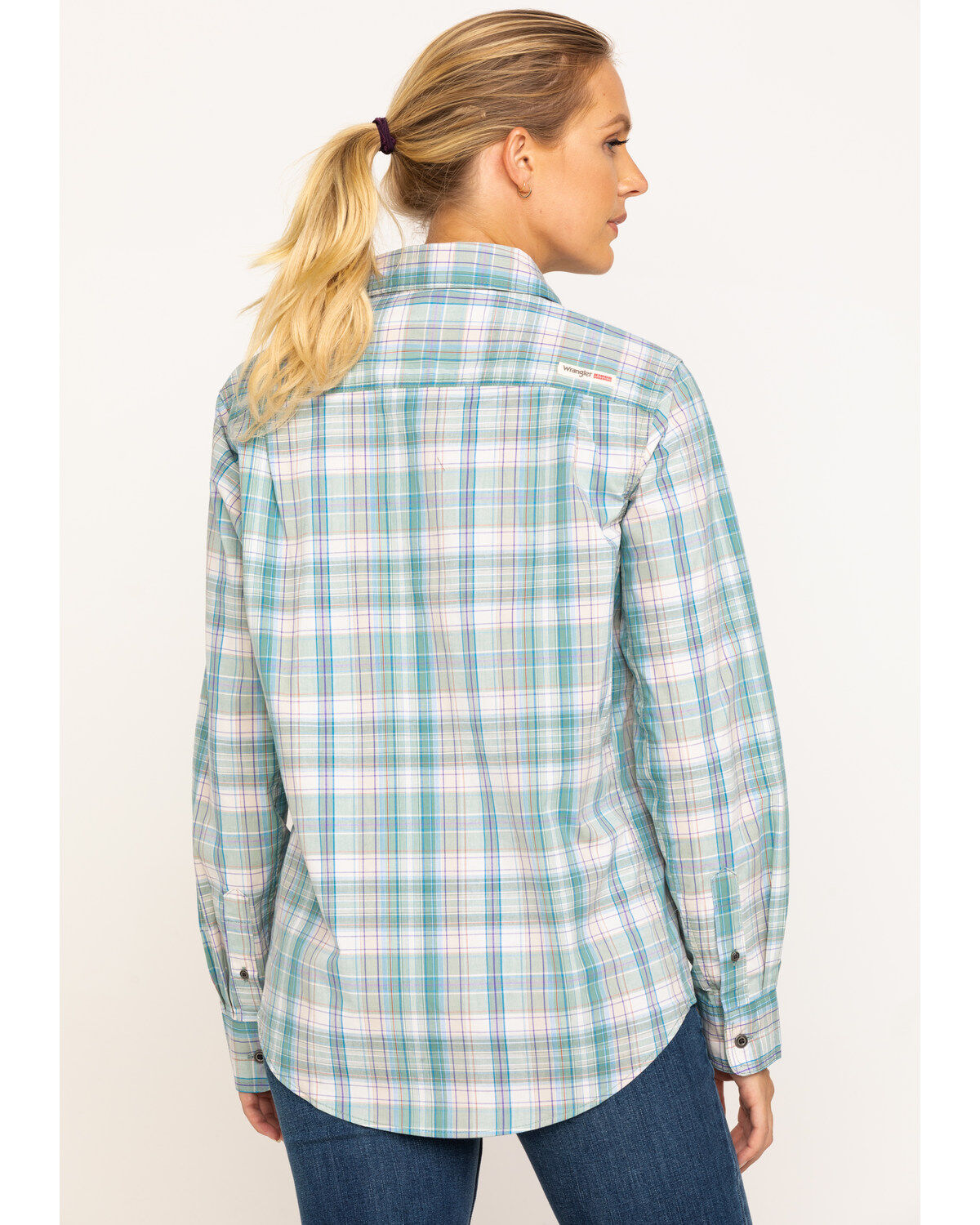 Image #2 - Wrangler Riggs Women's Plaid Long Sleeve Work Shirt, , hi-res