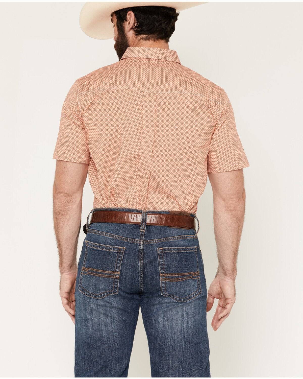 Image #4 - Cody James Men's Grill And Greet Medallion Print Short Sleeve Stretch Western Shirt - Big, Red, hi-res