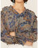 Revel Women's Tapestry Print Smocked Long Sleeve Top, Blue, hi-res