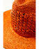 Image #2 - Shyanne Women's Vented Straw Fedora, Rust Copper, hi-res