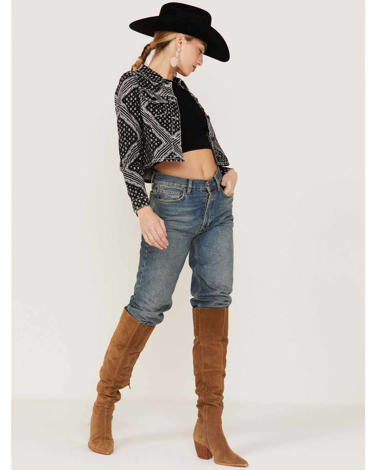 Image #6 - Shyanne Women's Bandana Print Relaxed Cropped Jacket, , hi-res