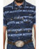Image #3 - Rock & Roll Denim Men's Serape Striped Steerhead Short Sleeve Snap Stretch Western Shirt, Navy, hi-res