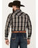 Ely Walker Men's Plaid Print Long Sleeve Western Snap Shirt - Tall, Black, hi-res