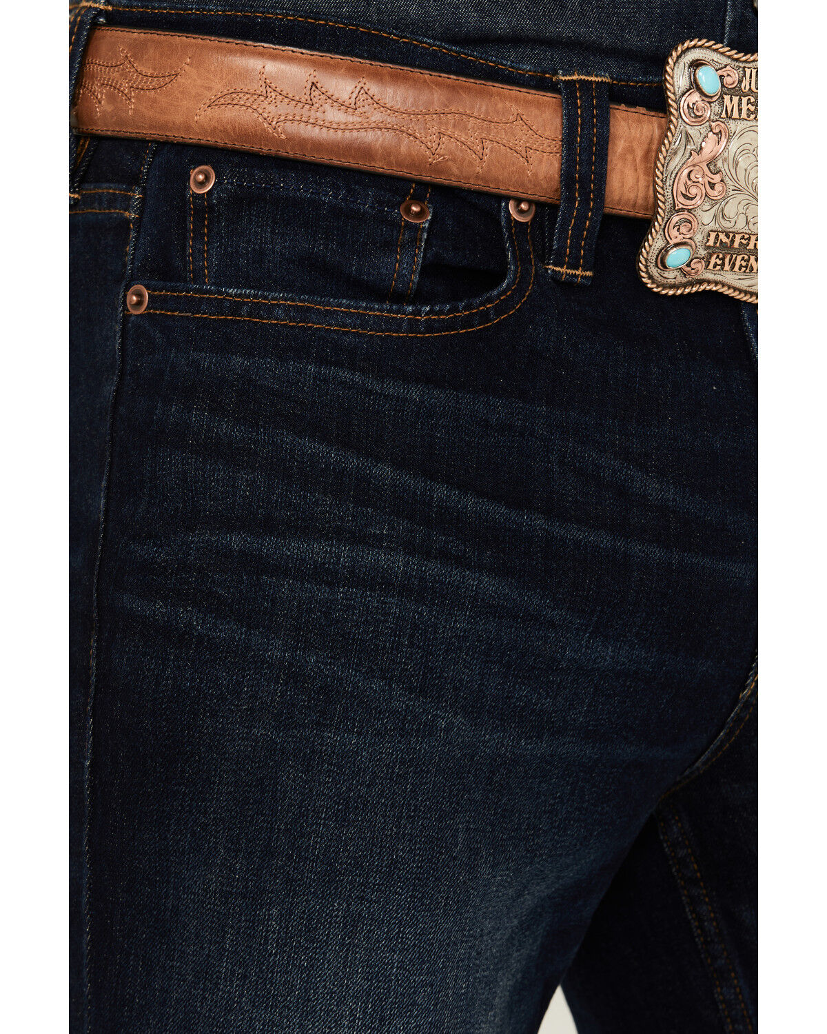 Image #2 - Blue Ranchwear Men's Carbon Wash Jethro Slim Bootcut Stretch Denim Jeans, Dark Wash, hi-res