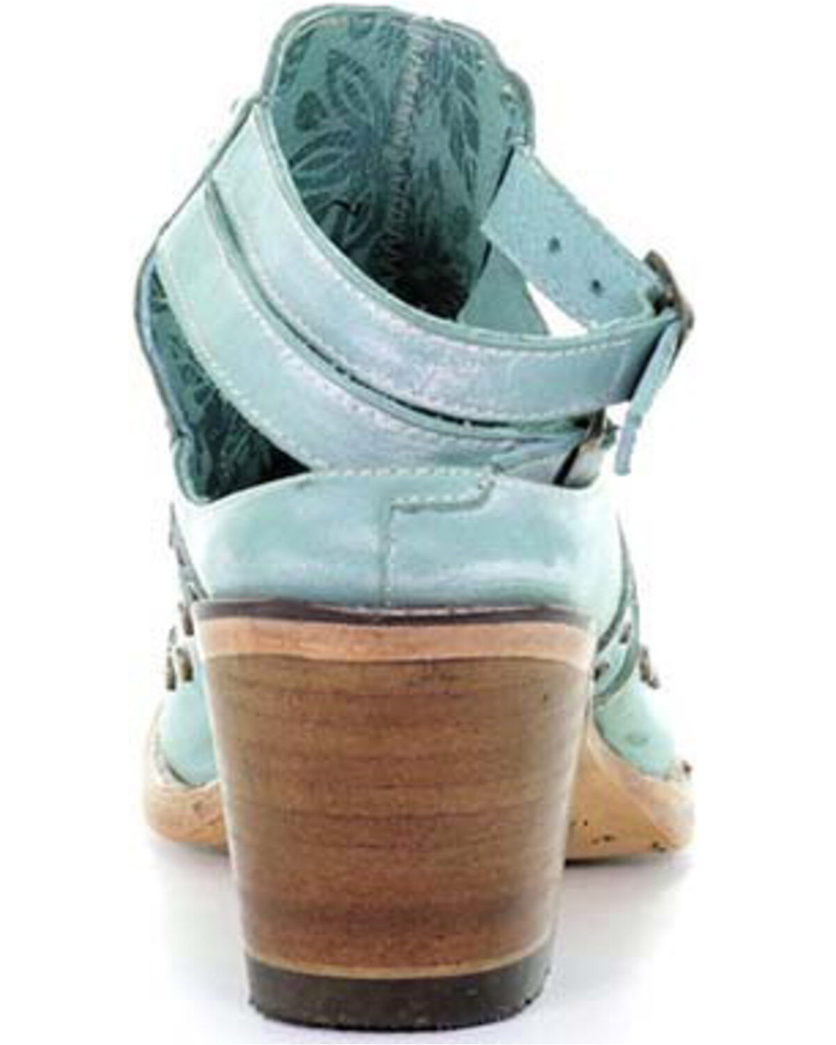 Image #4 - Corral Women's Turquoise Stud & Woven Mules - Snip Toe, , hi-res