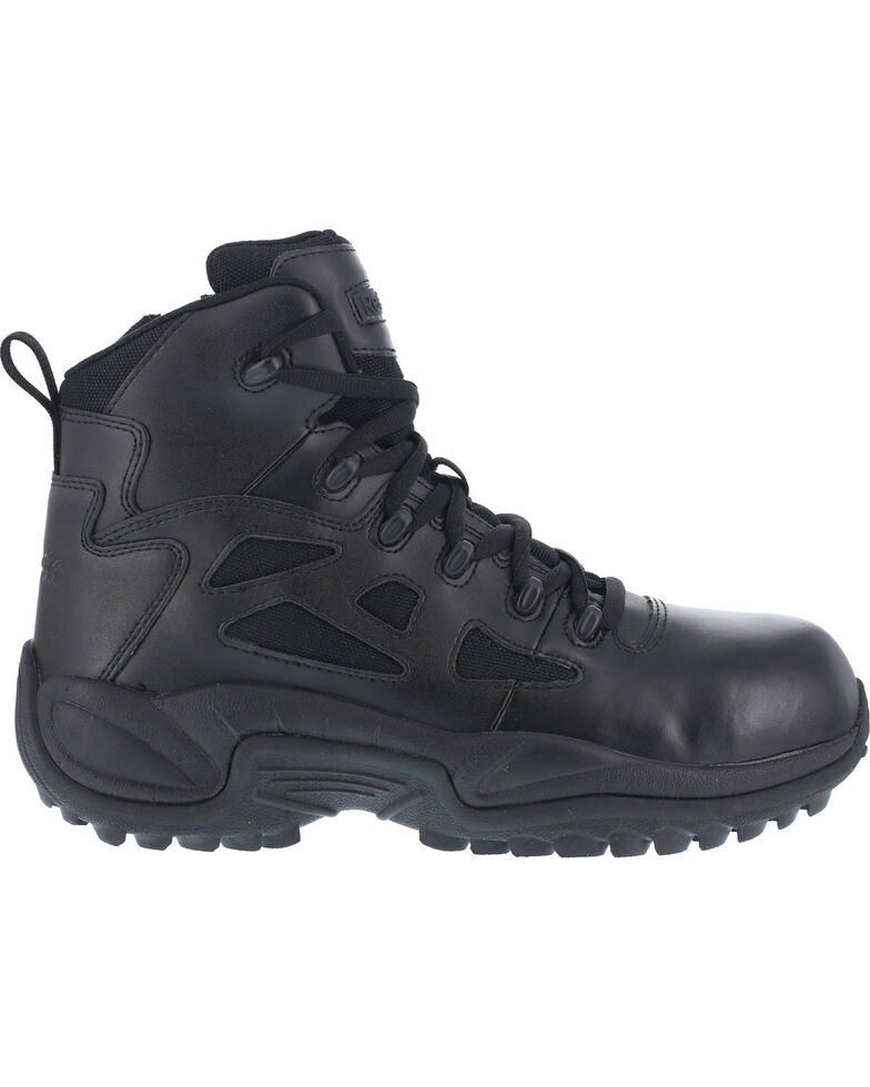 black side zip work boots