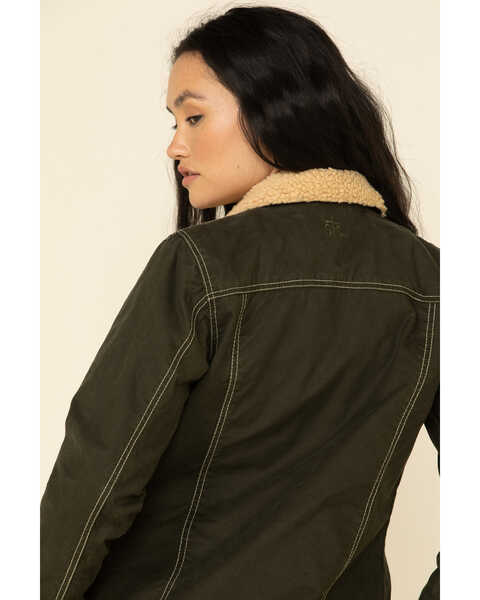 Image #4 - STS Ranchwear Women's Jolene Canvas Sherpa Jacket , Olive, hi-res