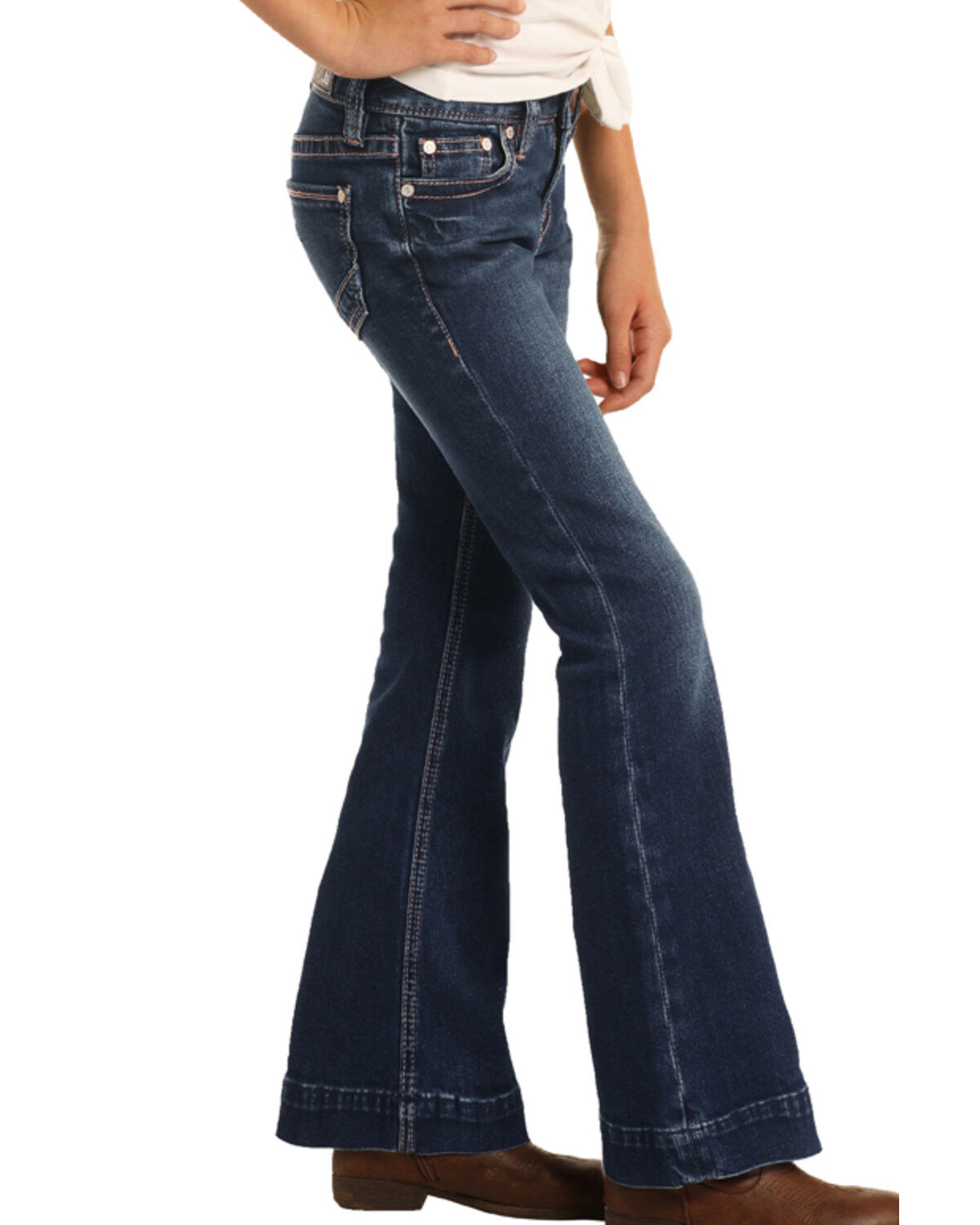 Image #3 - Rock & Roll Denim Girls' Dark Basic Trouser, , hi-res