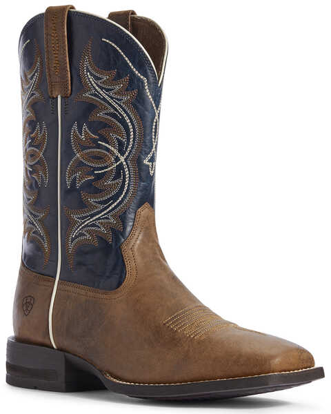 Ariat Men's Spruce Holder Western Performance Boots - Broad Square Toe, Brown, hi-res