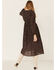 Image #3 - Molly Bracken Women's Printed Midi Long Sleeve Dress, Brown, hi-res