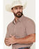 Image #2 - Gibson Trading Co Men's Kick Dust Geo Print Short Sleeve Button-Down Western Shirt - Big, Burgundy, hi-res