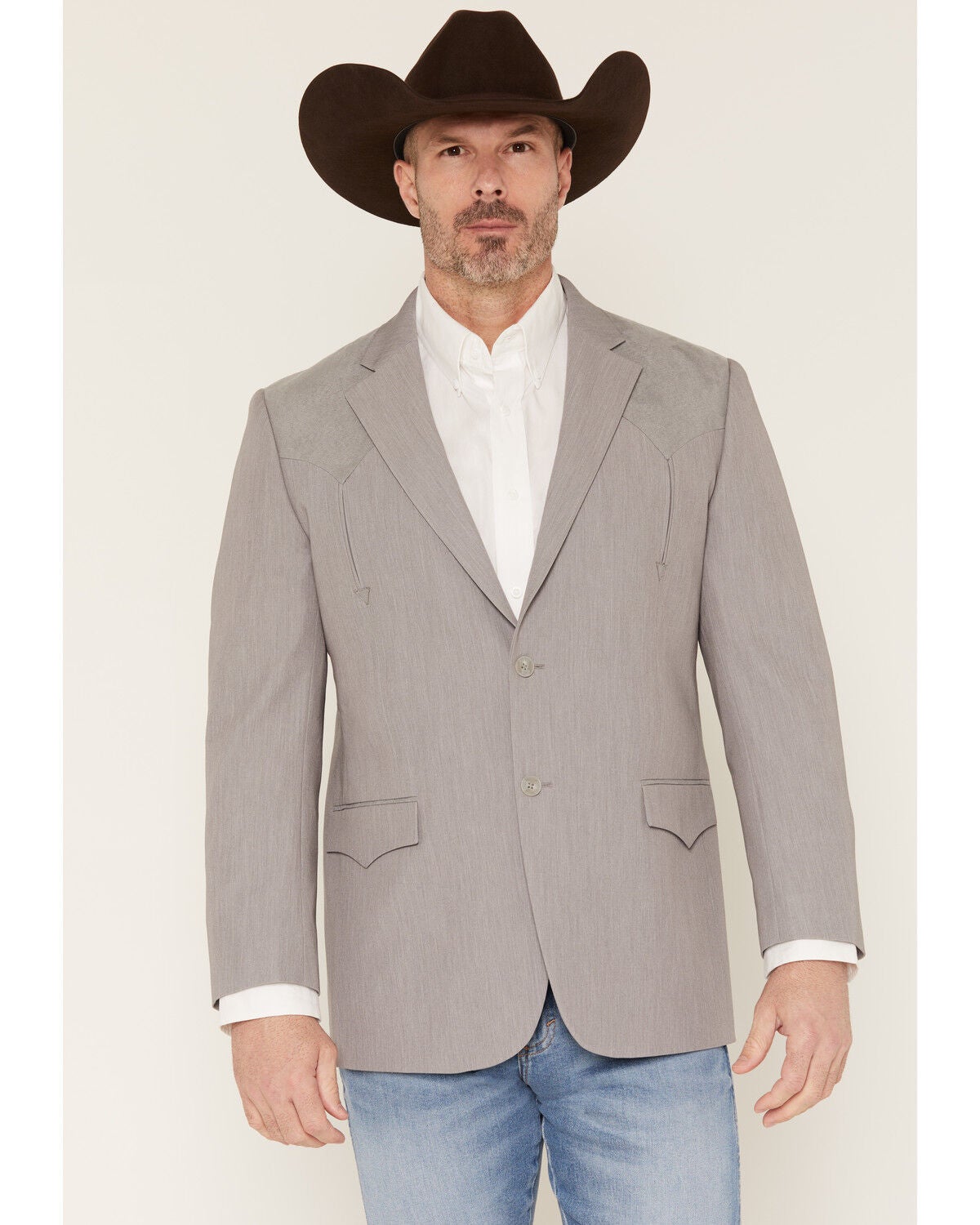 Cody James Men's The Big Spring Faux Suede Button-Down Sportcoat, Light Grey, hi-res