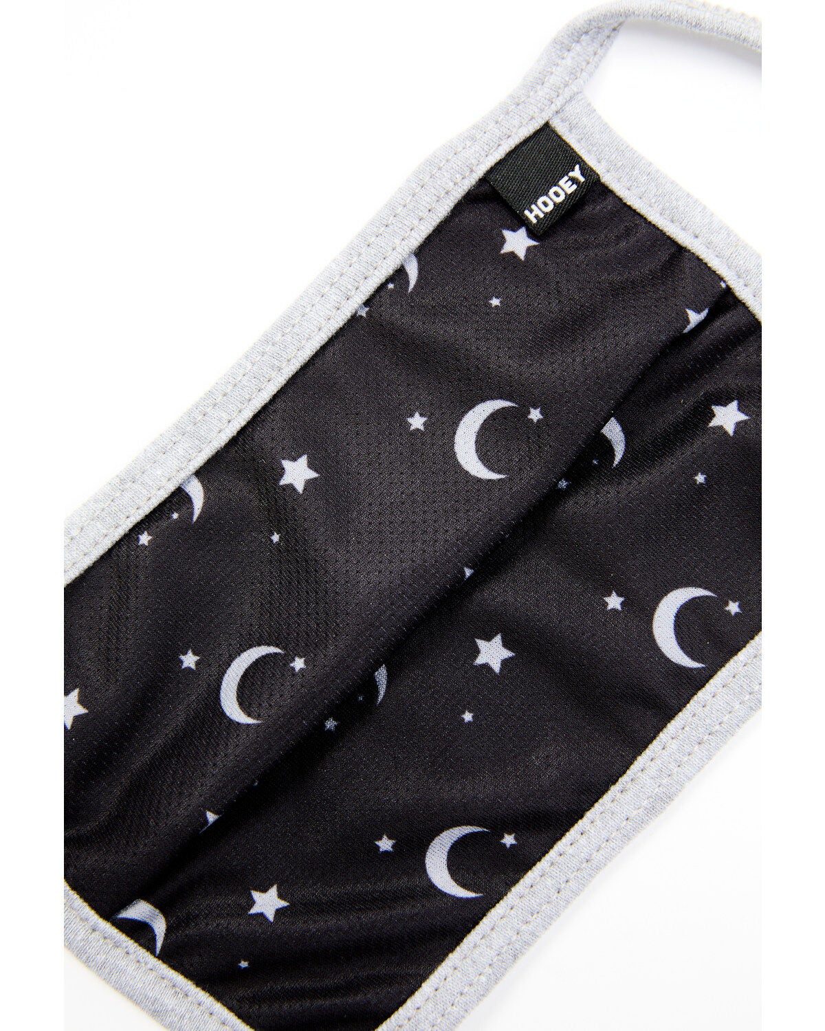 Image #2 - HOOey Grey Moon & Stars Print Face Mask., Charcoal, hi-res